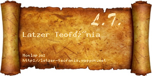 Latzer Teofánia névjegykártya